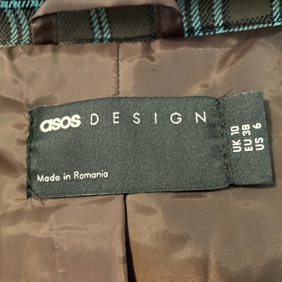 Long Jacket Aqua & Brown Plaid - Picture 7 of 8